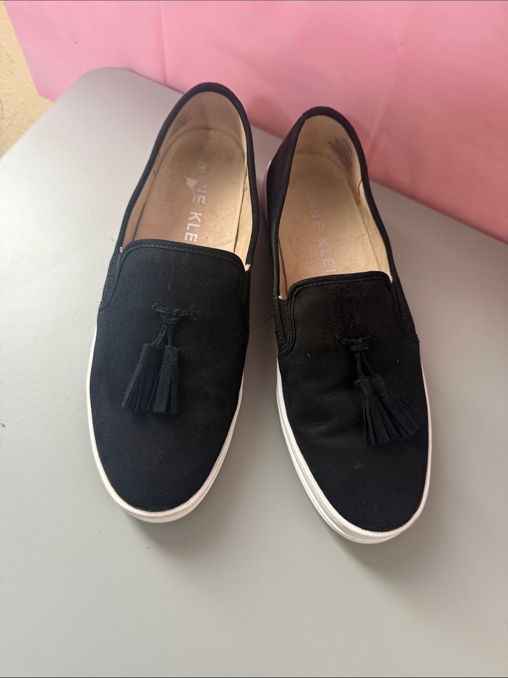 Black Tassel Slip-On Sneakers for Women